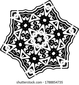 Mandala. Black and White Pattern. Vintage decorative elements. Hand drawn background. Arabic, Islam, Indian. Vector illustration