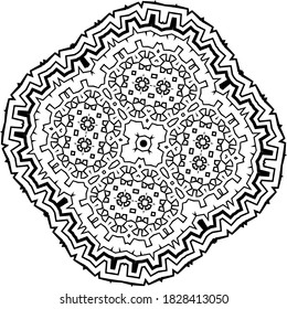 Mandala. Black and White Pattern. Vintage decorative elements. Hand drawn background. Arabic, Islam, Indian. Vector illustration