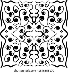 Mandala. Black and White Pattern. Vintage decorative elements. Hand drawn background. Arabic, Islam, Indian. Vector illustration