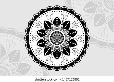 Mandala Black & white Template Design