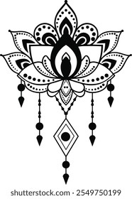 Mandala a black and white vector art design