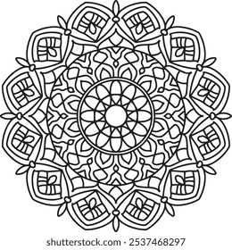 Mandala fondo de Vector blanco y negro