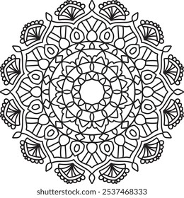 Mandala Black and White Vector Background