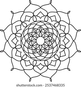 Mandala Black and White Vector Background