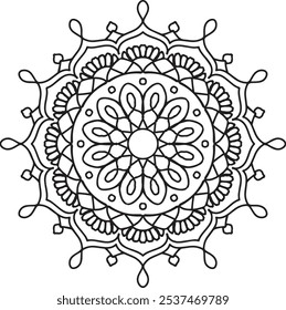 Mandala Schwarz-Weiß-Vektordesign