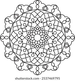 Mandala Diseño de Vector en blanco y negro
