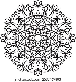 Mandala Black and White Vector Design