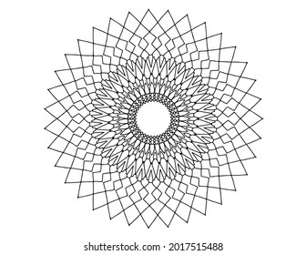 Mandala Black and white Vector illustration, decorative ornament, Mehndi design, tattoo, mandala coloring page, coloring book, adult coloring book