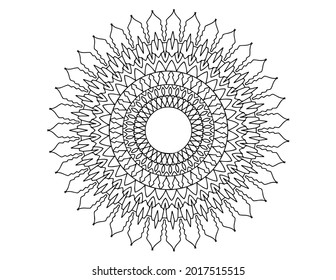 Mandala Black and white Vector illustration, decorative ornament, Mehndi design, tattoo, mandala coloring page, coloring book, adult coloring book
