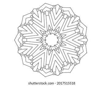 Mandala Schwarz-Weiß Vektorgrafik, dekorative Ornamente, Mehndi-Design, Tätowierung, Mandala-Färberseite, Farbbuch, Farbbuch für Erwachsene