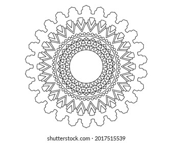 Mandala Schwarz-Weiß Vektorgrafik, dekorative Ornamente, Mehndi-Design, Tätowierung, Mandala-Färberseite, Farbbuch, Farbbuch für Erwachsene