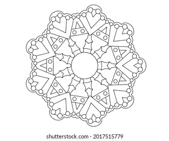 Mandala Black and white Vector illustration, decorative ornament, Mehndi design, tattoo, mandala coloring page, coloring book, adult coloring book