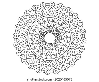 Mandala Black and white Vector illustration, decorative ornament, Mehndi design, tattoo, mandala coloring page, coloring book, adult coloring book