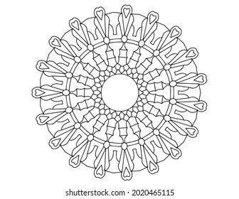 Mandala Black and white Vector illustration, decorative ornament, Mehndi design, tattoo, mandala coloring page, coloring book, adult coloring book