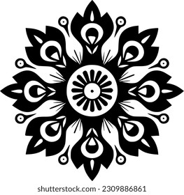 Mandala | Black and White Vector illustration