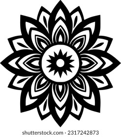 Mandala | Black and White Vector illustration