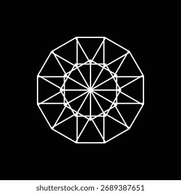 Imagem vetorial em preto e branco Mandala