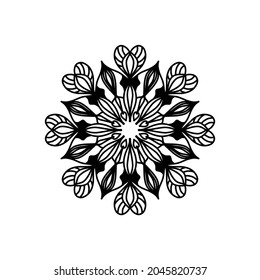 mandala, black and white, vintage ornament, ethnic pattern, logo, symbol