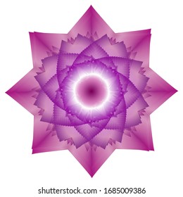 Mandala blend elegant flower isolated on white background, beauty spring element for greeting card , women dey or birthday