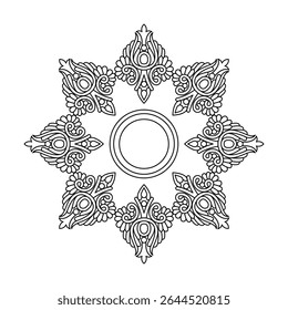 Mandala Bloom Reflecting Natural Balance coloring book page