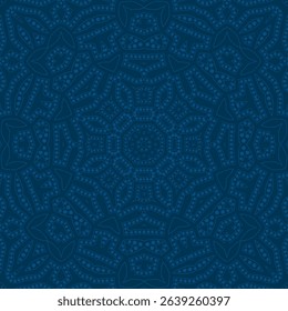 Mandala blue background. Ethnicity ornament. Ethnic style. Elements for invitation card. Oriental lace circular pattern, texture, tiled. Arabic, Islamic, moroccan, asian, indian native african motifs