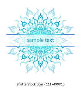 Mandala blue. Decorative element. Pattern, vector illustration. Vector