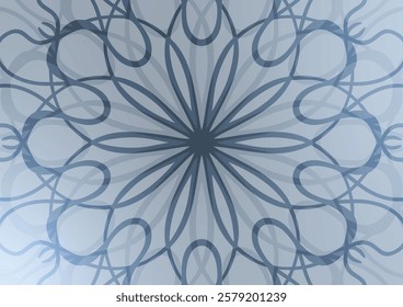 Mandala blue gradient dark art background. vector illustration 