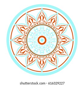  mandala blue and red