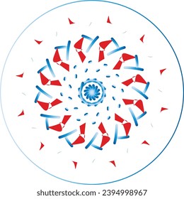 Mandala blue and red colour Design