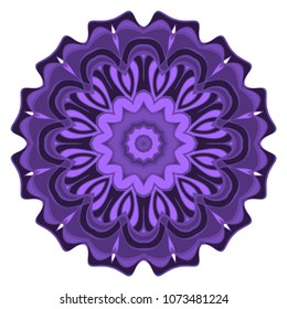 Mandala. Blue, red, purple color flower ornament. Vector illustration