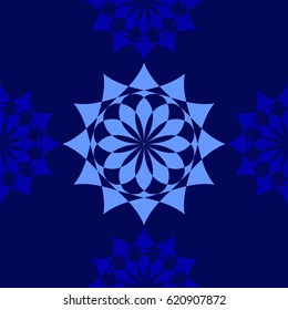 Mandala - Blue vector background for wrapping paper, fabrics, pattern prints and book covers