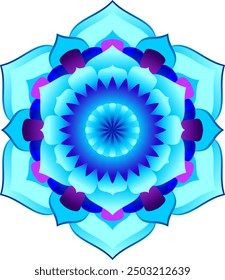 Mandala Blue Violet Neon Blue Dark Blue