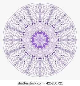 Mandala blue. White background.