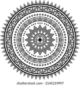 Patrón bohemio de Mandala imagen creativa del vector zen