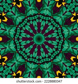 Mandala boho hand drawn seamless pattern vector illustration