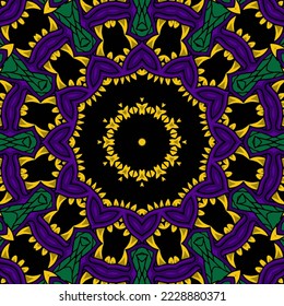 Mandala boho hand drawn seamless pattern vector illustration
