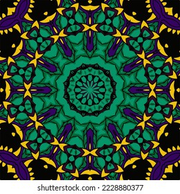 Mandala boho hand drawn seamless pattern vector illustration