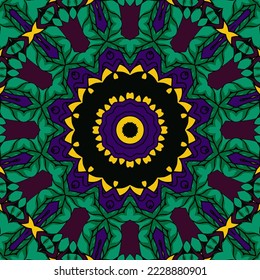 Dibujo manual de Mandala boho gráfico de vectores sin fisuras