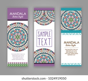 mandala boho style flyers