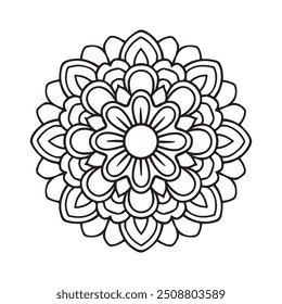 Mandala con líneas atrevidas y diseño simétrico para colorear fácilmente - Libro para colorear para adultos y adolescentes