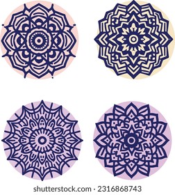 Mandala Bold vector line silhouette