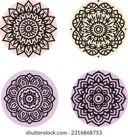 Mandala Bold vector line silhouette