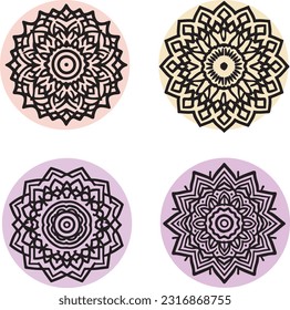 Mandala Bold vector line silhouette