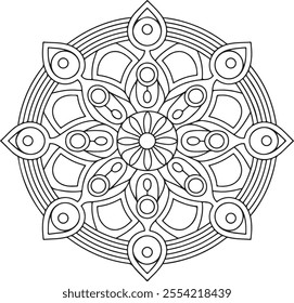 mandala, book, black and white, backgrounds, coloring, intricacy, design element, repetition, art, illustration, zen-like, adult, decoration, leaf, pattern, seamless pattern, single flower, vector