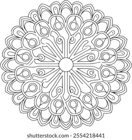 mandala, book, black and white, backgrounds, coloring, intricacy, design element, repetition, art, illustration, zen-like, adult, decoration, leaf, pattern, seamless pattern, single flower, vector