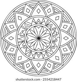 mandala, book, black and white, backgrounds, coloring, intricacy, design element, repetition, art, illustration, zen-like, adult, decoration, leaf, pattern, seamless pattern, single flower, vector