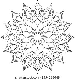 mandala, book, black and white, backgrounds, coloring, intricacy, design element, repetition, art, illustration, zen-like, adult, decoration, leaf, pattern, seamless pattern, single flower, vector