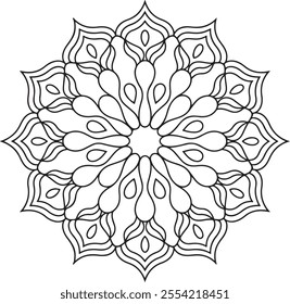 mandala, book, black and white, backgrounds, coloring, intricacy, design element, repetition, art, illustration, zen-like, adult, decoration, leaf, pattern, seamless pattern, single flower, vector