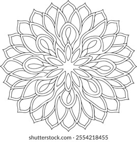 mandala, book, black and white, backgrounds, coloring, intricacy, design element, repetition, art, illustration, zen-like, adult, decoration, leaf, pattern, seamless pattern, single flower, vector