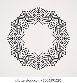 Marco circular del ornamento de la frontera del mandala